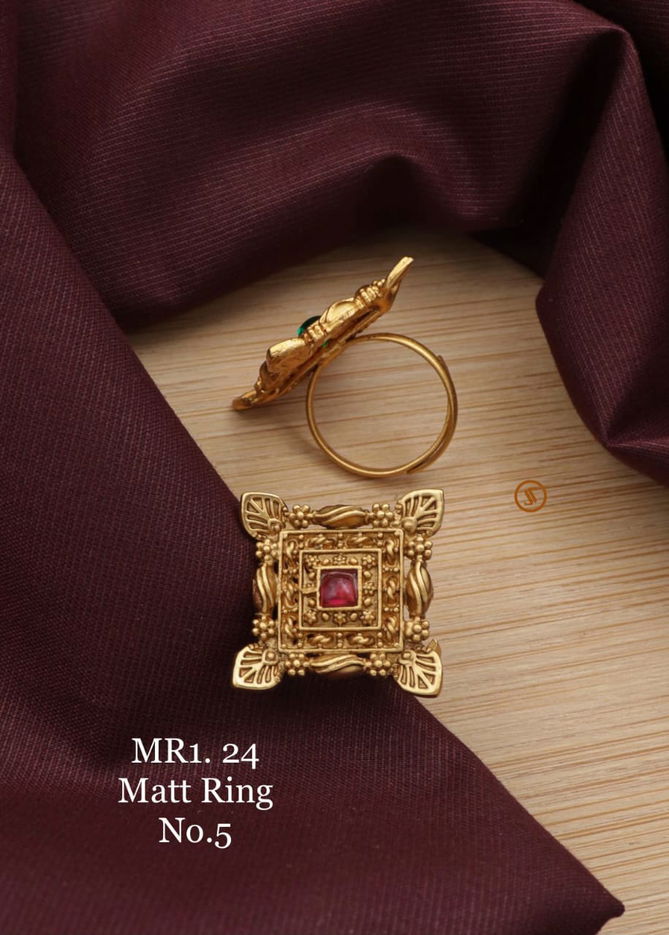 MR1 Designer Rajawadi Matt Rings Wholesalers In Delhi
